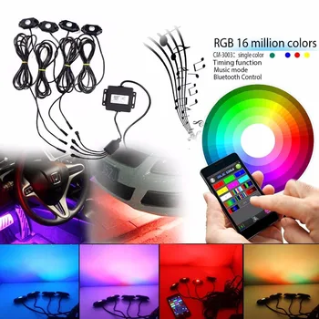 4 X Pods Music Mini Bluetooth RGB LED Rock Light For Off Road Vehicle DRL for Jeep car & for Ford car 
4 X Pods Music Mini Bluetooth RGB LED Rock Light For Off Road Vehicle DRL for Jeep car & for Ford car