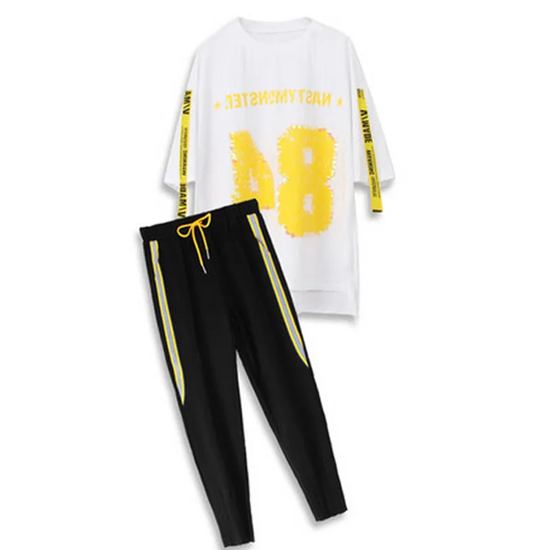 Oversized Summer Womens Two Piece Set Letter Printed T-Shirt Tops Pants Clothing Female 2019 Casual Sports Suits Plus Size 4XL
Oversized Summer Womens Two Piece Set Letter Printed T-Shirt Tops Pants Clothing Female 2019 Casual Sports Suits Plus Size 4XL