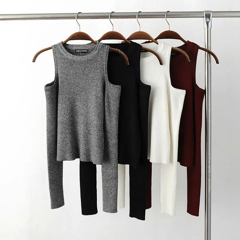 Sexy Basic Women Pullover Sweaters Female Elastic Knitted Sweater Women Off Shoulder Tops Cropped Pull Femme Short Sweaters 2019
Sexy Basic Women Pullover Sweaters Female Elastic Knitted Sweater Women Off Shoulder Tops Cropped Pull Femme Short Sweaters 2019