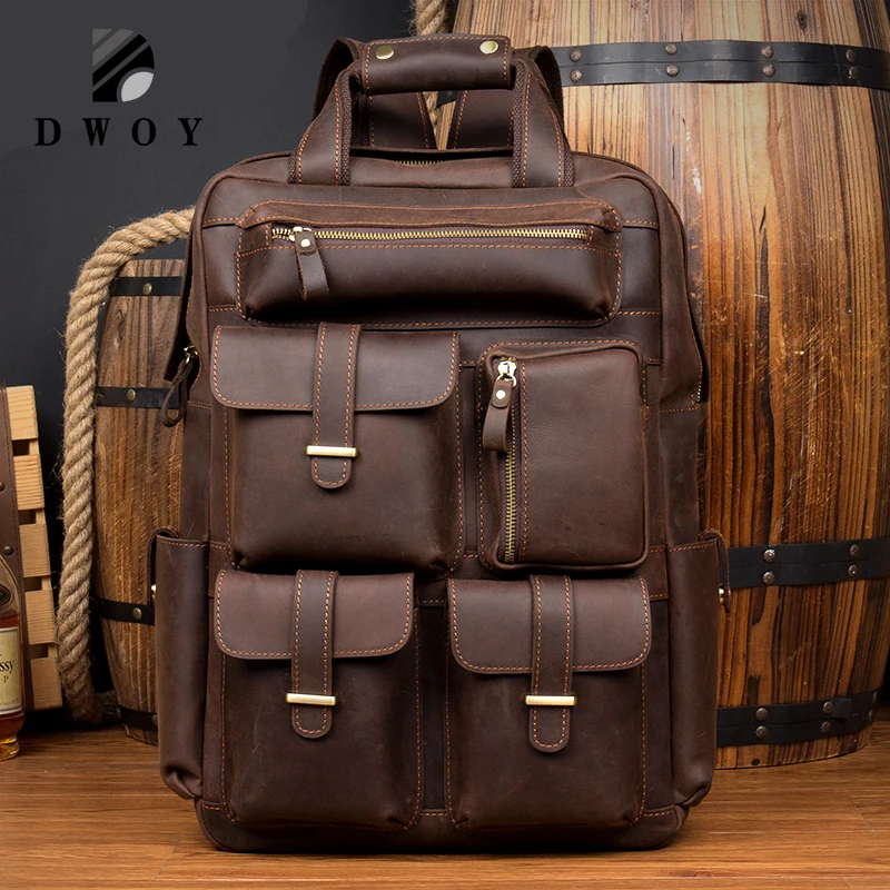 LAPOE Brand Design Men Genuine Leather Backpack Crazy Horse Vintage Daypack Multi Pocket Casual Rucksack Vintage Handmade Tote
LAPOE Brand Design Men Genuine Leather Backpack Crazy Horse Vintage Daypack Multi Pocket Casual Rucksack Vintage Handmade Tote