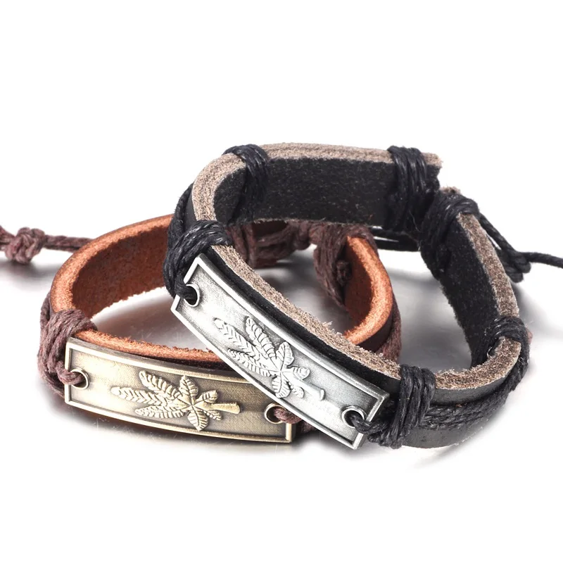 Jewelry Gift Genuine Leather Metal Maple Jamaica Unisex Men And Women Love Fashion Bracelet Bangle lucky leaf Jewelry
Jewelry Gift Genuine Leather Metal Maple Jamaica Unisex Men And Women Love Fashion Bracelet Bangle lucky leaf Jewelry