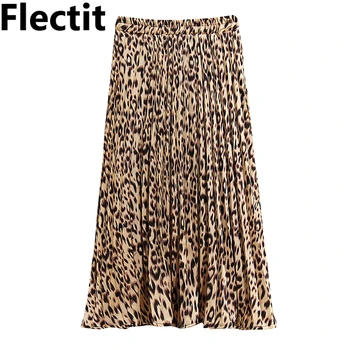 Flectit Women Vintage Leopard Pleated Skirt Elastic Waist Midi Length Animal Print Flowy Skirt Ladies Outfits * 
Flectit Women Vintage Leopard Pleated Skirt Elastic Waist Midi Length Animal Print Flowy Skirt Ladies Outfits *