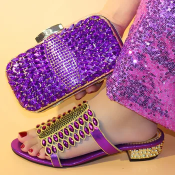 2019 Purple Matching Italian Shoe and Bag Set Italian Shoe with Matching Bag Nigerian Luxury Crystal Female slippers and Bag Set
2019 Purple Matching Italian Shoe and Bag Set Italian Shoe with Matching Bag Nigerian Luxury Crystal Female slippers and Bag Set