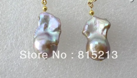 wb00160 big 25mm baroque purple keshi reborn freshwater pearl dangle earrings 14K
wb00160 big 25mm baroque purple keshi reborn freshwater pearl dangle earrings 14K