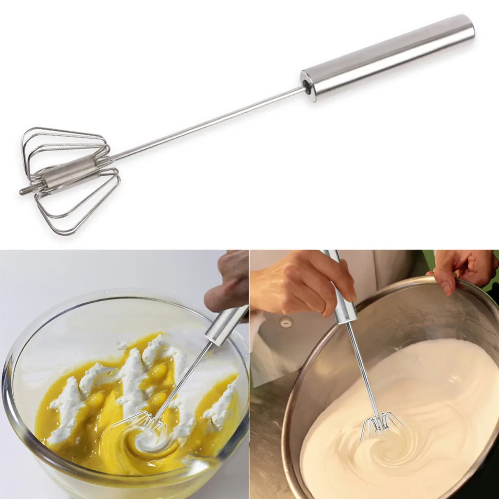Semi-automatic Egg Beater Mixer Self Turning Cream Coffee Milk Stirring Whisk Kitchen Manual Handheld Blender Stainless Steel B4
Semi-automatic Egg Beater Mixer Self Turning Cream Coffee Milk Stirring Whisk Kitchen Manual Handheld Blender Stainless Steel B4