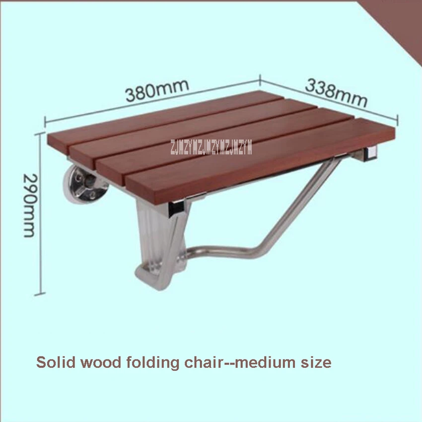 Description Picture 3 of itemHigh-quality Solid Wood Shower Folding Seat Bath Shower Wall Chair Bathroom Stool Household Wall Mounted Shower Seat (38*33.8cm)