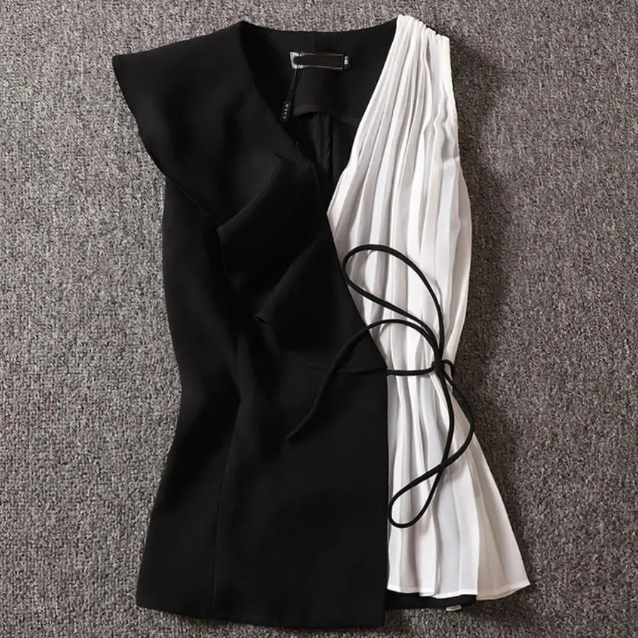 chiffon shirt women sleeveless summer 2019 new fashion contrast color stitching vest blouse tops
chiffon shirt women sleeveless summer 2019 new fashion contrast color stitching vest blouse tops
