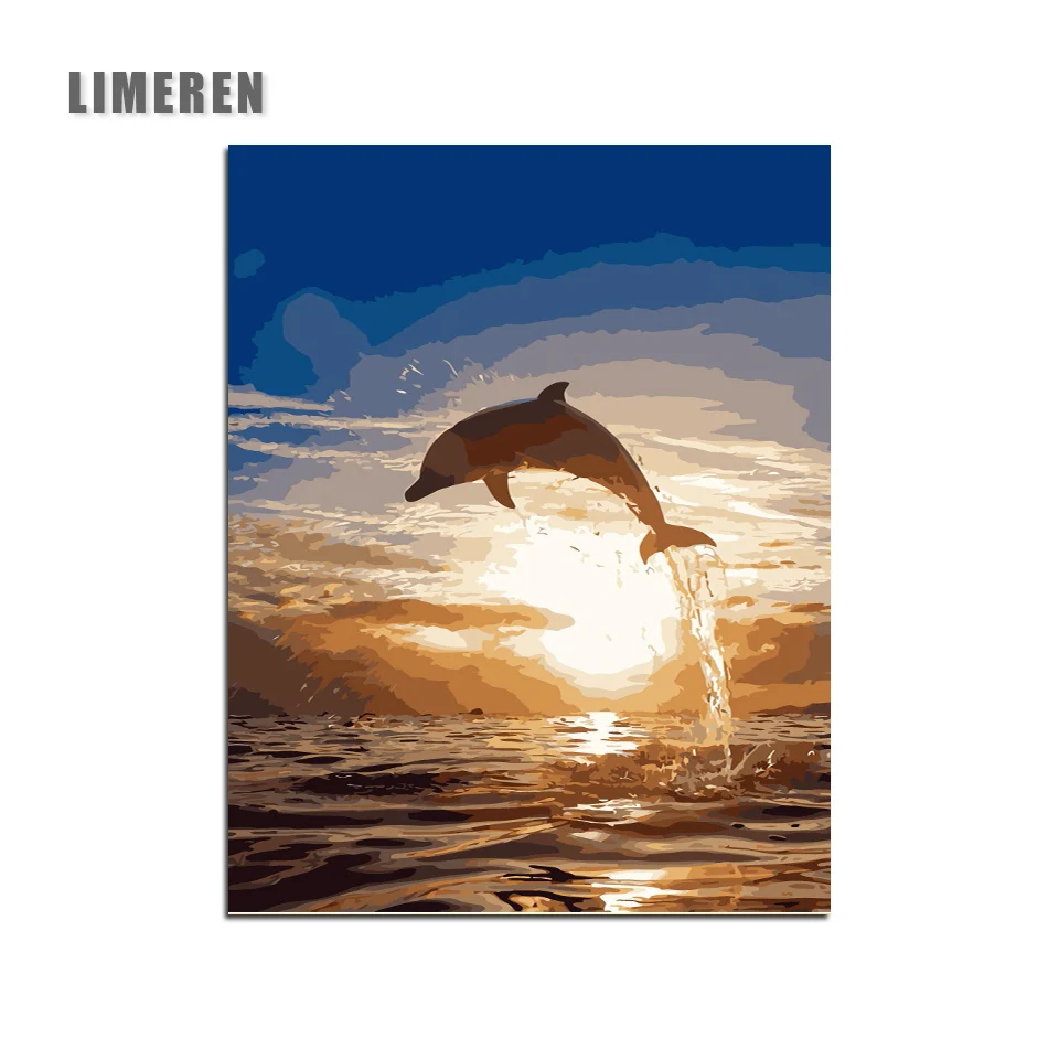 No Framed Dolphin Animals Sunrise DIY Oil Painting By Numbers On Canvas Post For Adults Unique Gift Modern Wall Art Picture
No Framed Dolphin Animals Sunrise DIY Oil Painting By Numbers On Canvas Post For Adults Unique Gift Modern Wall Art Picture
