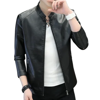4XL Men Leather Jackets Men Stand Collar Coats Male Motorcycle Leather Jacket Casual Slim Brand Clothing
4XL Men Leather Jackets Men Stand Collar Coats Male Motorcycle Leather Jacket Casual Slim Brand Clothing