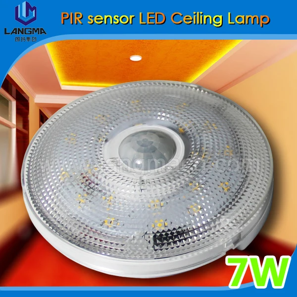 Лучшие продажи 10 М датчик PIR AC100-240V 7 Вт Потолочный Mount led pir Света Лампы Светильники