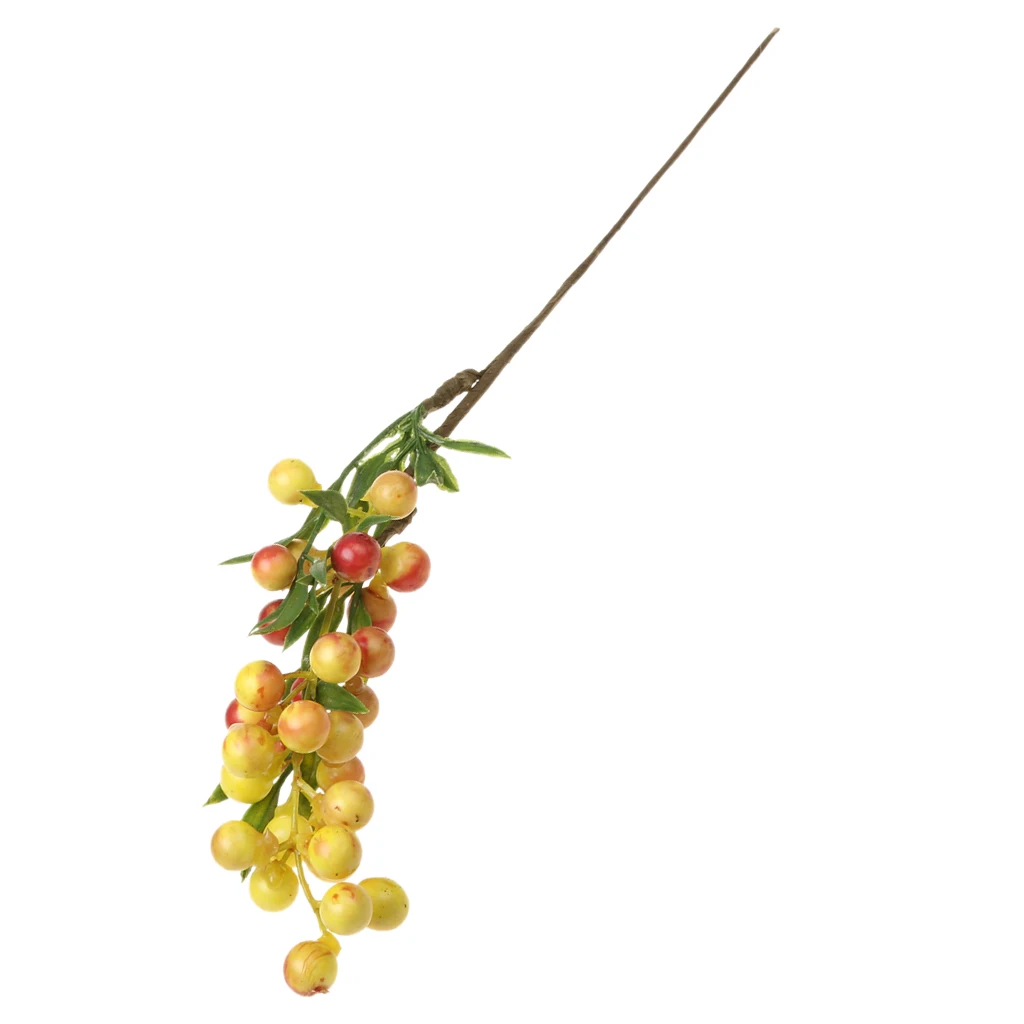 1Piece Handmade Artificial Fresh Plant Flower Fruit Berries Branches Wedding Party Bouquet Home Cafe Beautify Decor Crafts