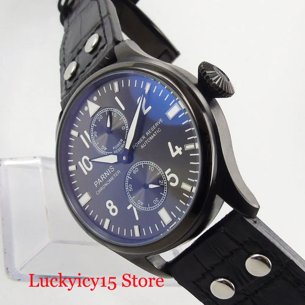 PARNIS Self Winding Men's Watch Power Reserve Indicator 47mm PVD Watch Case Wristwatch
PARNIS Self Winding Men's Watch Power Reserve Indicator 47mm PVD Watch Case Wristwatch