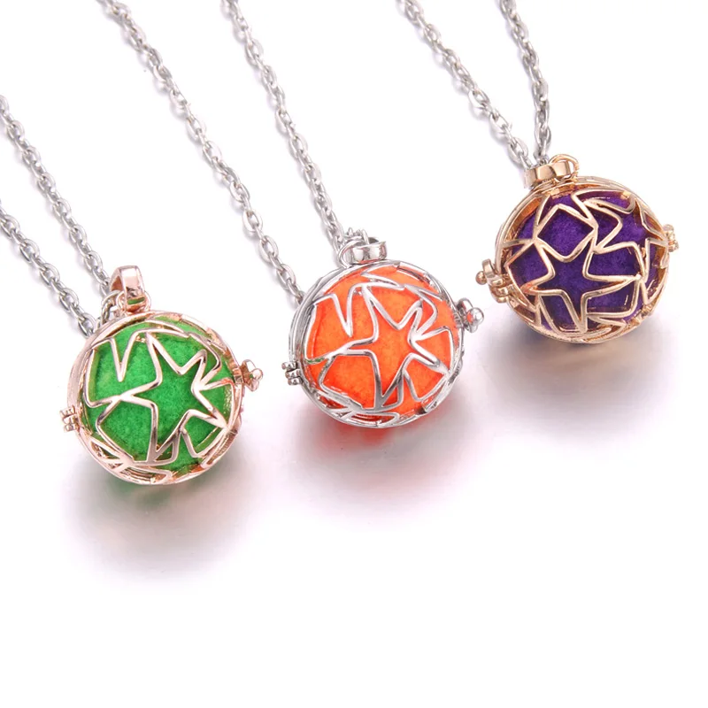 Pentagram Flower Aromatherapy lockets Perfume Aroma Diffuser necklace Essential Oils Diffuser cage Pendant Necklace fun gift
Pentagram Flower Aromatherapy lockets Perfume Aroma Diffuser necklace Essential Oils Diffuser cage Pendant Necklace fun gift