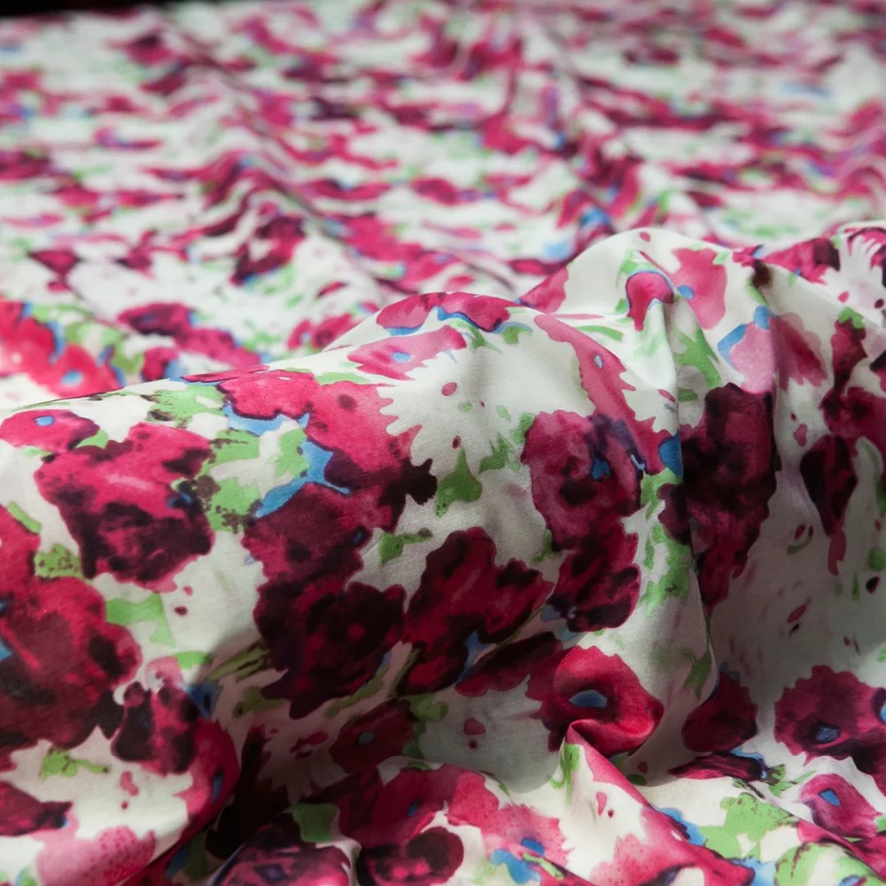 Shading/Blooming rose pink and white floral print silk blends cotton fabric, sewing for dress, skirt, blouse, craft by the yard
Shading/Blooming rose pink and white floral print silk blends cotton fabric, sewing for dress, skirt, blouse, craft by the yard