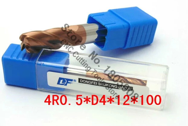1PCS 4R0.5*4*12*100 Titanium yellow Long 4mm 4 flutes Cemented Carbide Corner Radius endmill CNC router bit alloy milling cutter
1PCS 4R0.5*4*12*100 Titanium yellow Long 4mm 4 flutes Cemented Carbide Corner Radius endmill CNC router bit alloy milling cutter
