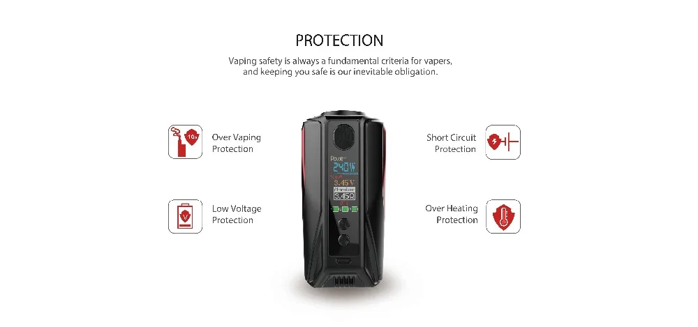 Original Vaptio vape N1 Pro 240W LITE MOD Electronic Cigarette TC BOX Mod OLED Screen Support 18650 Battery Not battery cover