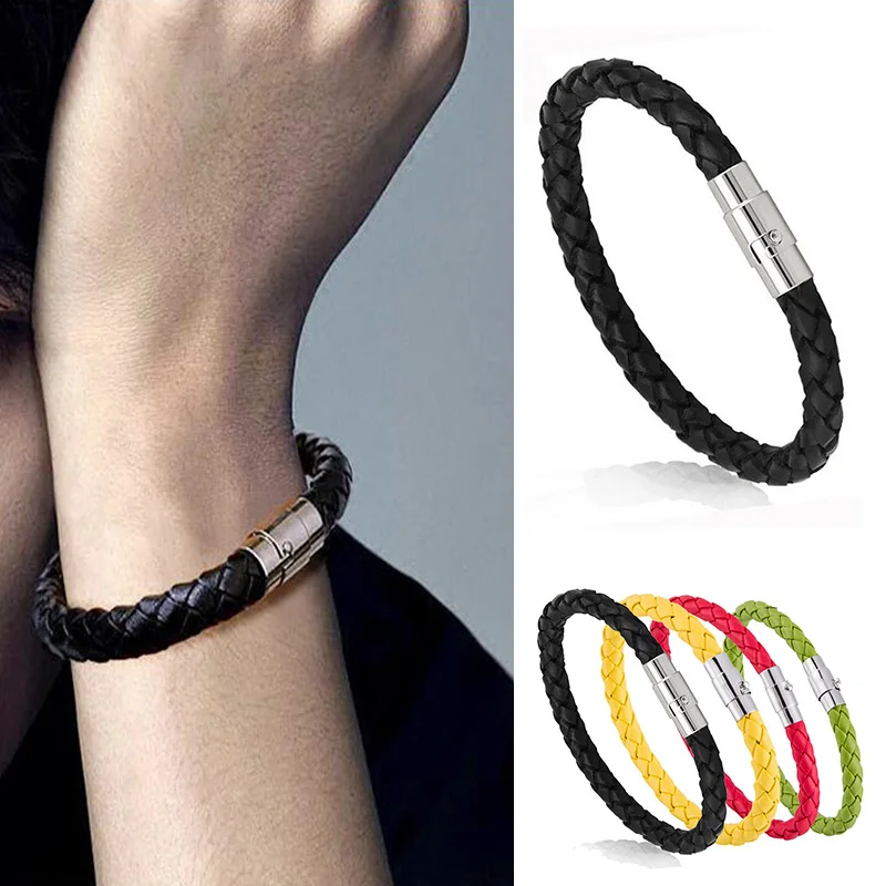 Leather Rope Silk Loop Steel Wrap Woven Bracelet Clasp Square Unisex 1 Piece Leather Steel Handmade For Men
Leather Rope Silk Loop Steel Wrap Woven Bracelet Clasp Square Unisex 1 Piece Leather Steel Handmade For Men