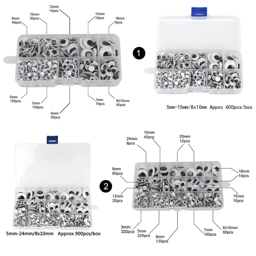 1box/lot 5-15mm/5-24mm Self-adhesive Wobbly Googly Eyes DIY for Clothes Scrapbooking Stuffed Toy Doll Decoration
1box/lot 5-15mm/5-24mm Self-adhesive Wobbly Googly Eyes DIY for Clothes Scrapbooking Stuffed Toy Doll Decoration