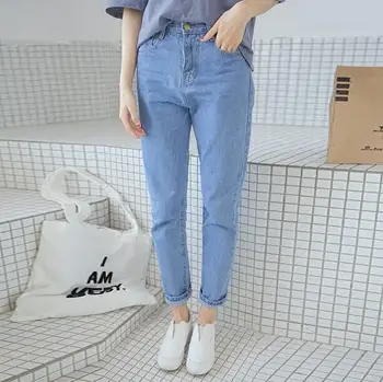 Female Student Jeans leisure 2017 Hot Sale Raw Regular Distress Spandex High waist Women Pants Waist Elastic Jeans
Female Student Jeans leisure 2017 Hot Sale Raw Regular Distress Spandex High waist Women Pants Waist Elastic Jeans
