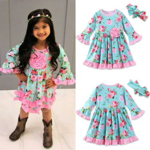Blue Kids Baby Girls Pleated Dress Kids Girl Floral Summer Long Sleeve Party Dress Princess Dresses Headband Outfits Clothes
Blue Kids Baby Girls Pleated Dress Kids Girl Floral Summer Long Sleeve Party Dress Princess Dresses Headband Outfits Clothes