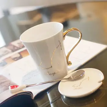 Europe High-end 12 Constellation Ceramic Gold Zodiac Mug with lid Star Sign Coffee mugs creative personality cup 300ml Lead-free
Europe High-end 12 Constellation Ceramic Gold Zodiac Mug with lid Star Sign Coffee mugs creative personality cup 300ml Lead-free