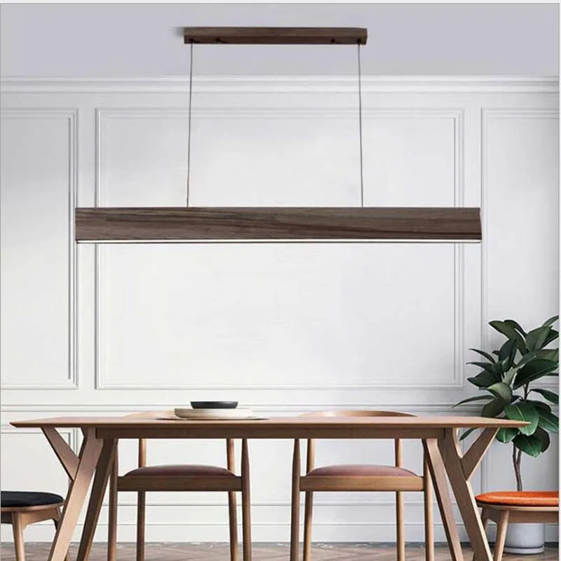 Nordic restaurant chandelier creative personality light walnut color solid wood work office strip light Japanese style lamps
Nordic restaurant chandelier creative personality light walnut color solid wood work office strip light Japanese style lamps