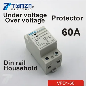 60A 230V Din rail automatic recovery reconnect over voltage and under voltage protective device protector protection relay
60A 230V Din rail automatic recovery reconnect over voltage and under voltage protective device protector protection relay