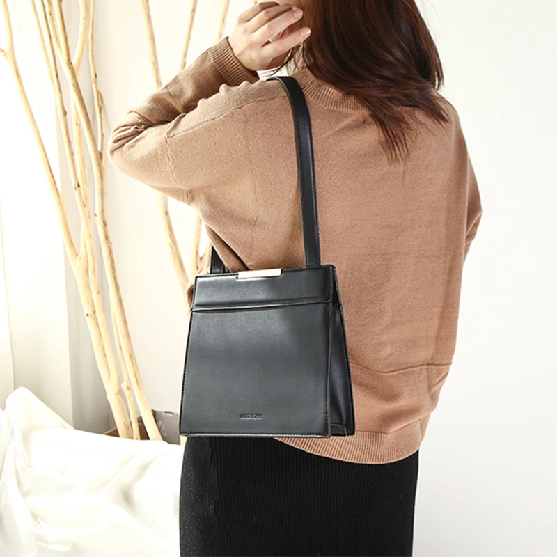 

MICOCAH 2 strap PU leather shoulder bag women zipper pocket women handbag luxury bag ladies MHSC068