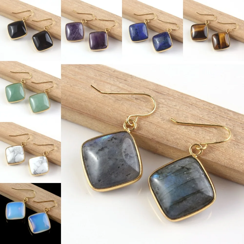 Kraft-beads Purple Amethysts Light Yellow Gold Color Lapis Lazuli Rhombus Cabochon Drop Earrings Labradorite Jewelry
Kraft-beads Purple Amethysts Light Yellow Gold Color Lapis Lazuli Rhombus Cabochon Drop Earrings Labradorite Jewelry