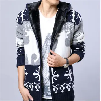 New Hooded zip sweater knit cardigan sweater plus thick velvet jacket Korean Slim Men Fashion Casual Outwear Coat Men
New Hooded zip sweater knit cardigan sweater plus thick velvet jacket Korean Slim Men Fashion Casual Outwear Coat Men