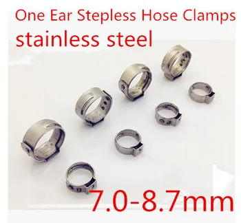 50pcs/lot High Quality stainless steel 304 7.0-8.7mm 8.7mm Single ear stepless hose hoops clamps
50pcs/lot High Quality stainless steel 304 7.0-8.7mm 8.7mm Single ear stepless hose hoops clamps