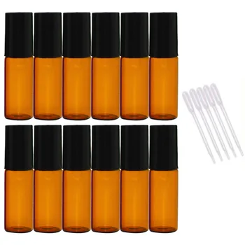 12 PCS 5ml Empty Dark Brown Glass Aromatherapy Perfume Essential Oil Roller Bottles Roll On Bottle 5 PCS 0.2ml Dropper
12 PCS 5ml Empty Dark Brown Glass Aromatherapy Perfume Essential Oil Roller Bottles Roll On Bottle 5 PCS 0.2ml Dropper