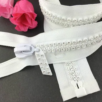2pcs/lot #10 Length 60/70/80cm Decorative Rhinestone Zipper WHITE OPEN END Resin Diamond Clothes For Sewing Accessories
2pcs/lot #10 Length 60/70/80cm Decorative Rhinestone Zipper WHITE OPEN END Resin Diamond Clothes For Sewing Accessories