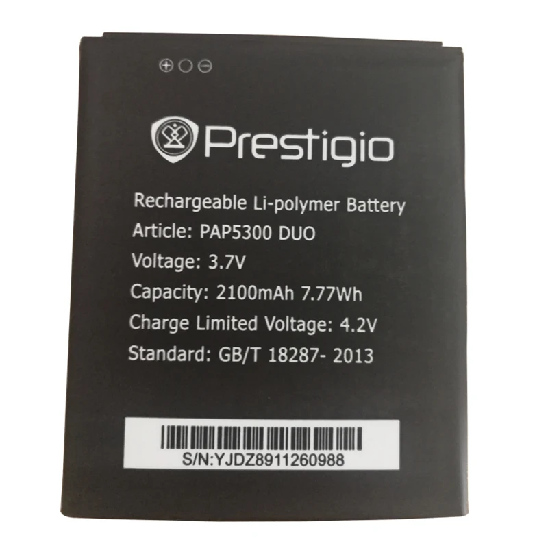 3.7V 2100mAh PAP5300 Battery For Prestigio PAP5300 PSP5307 DUO PAP5300DUO Mobile phone Replacement Batteries Bateria
3.7V 2100mAh PAP5300 Battery For Prestigio PAP5300 PSP5307 DUO PAP5300DUO Mobile phone Replacement Batteries Bateria