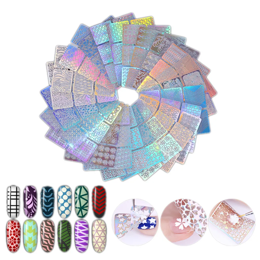 24Sheets Nail Vinyls Irregular Triangle Grid Pattern New Nail Hollow Irregular Grid Stencil Reusable Manicure Stickers
24Sheets Nail Vinyls Irregular Triangle Grid Pattern New Nail Hollow Irregular Grid Stencil Reusable Manicure Stickers