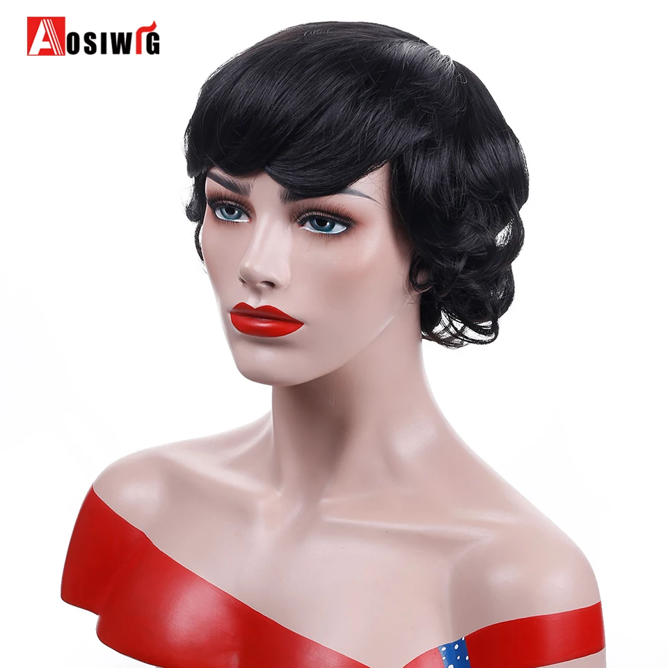 AOSIWIG Natural Short Curly Wig for Women Black Hair Extension Synthetic Wig with Bangs Heat Resistant Short Hair
AOSIWIG Natural Short Curly Wig for Women Black Hair Extension Synthetic Wig with Bangs Heat Resistant Short Hair