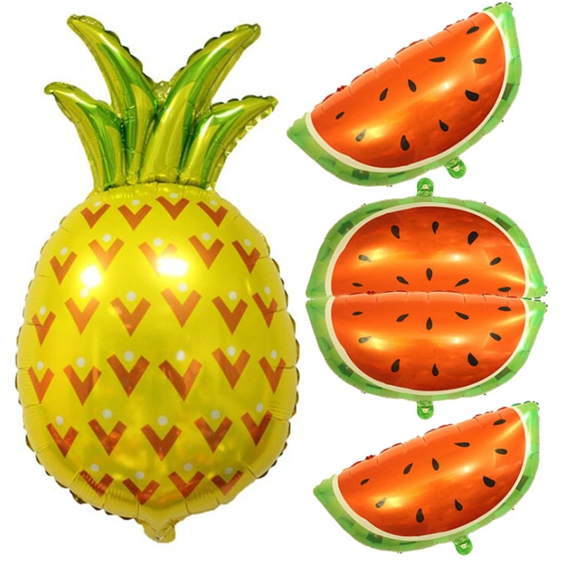 

50pcs/lot free shipping Fruit Foil Helium Balloon Watermelon Strawberry Pineapple Summer Party Decoration Supplies Kids Toy