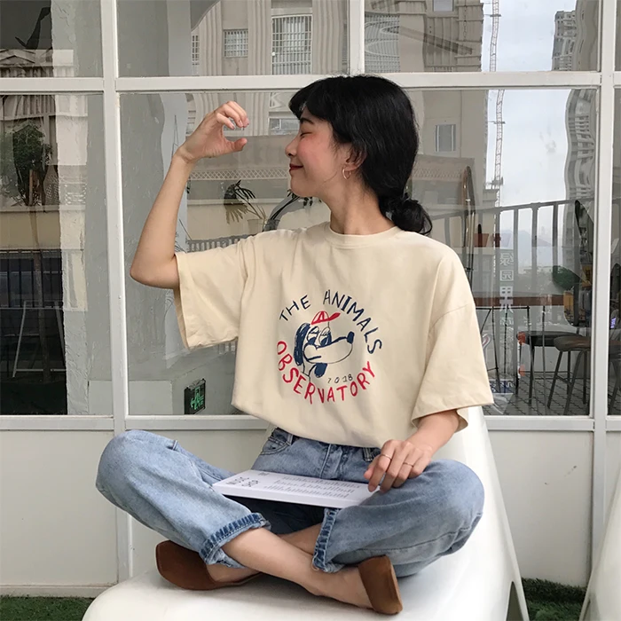 T-shirt Femme Summer Style Womens Tshirt Tops Korean Ulzzang Cute Puppy Printed Short Sleeve T-shirts Women Harajuku White Shirt
T-shirt Femme Summer Style Womens Tshirt Tops Korean Ulzzang Cute Puppy Printed Short Sleeve T-shirts Women Harajuku White Shirt