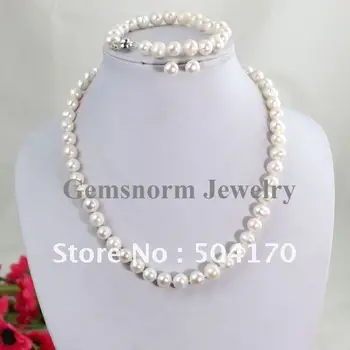 Wholesale 3sets/lot White Pearl Set Shiny Freshwater 6-7mm Cultured Pearl Necklace/Bracelet/Stud Earrings Jewelry Set FP275
Wholesale 3sets/lot White Pearl Set Shiny Freshwater 6-7mm Cultured Pearl Necklace/Bracelet/Stud Earrings Jewelry Set FP275