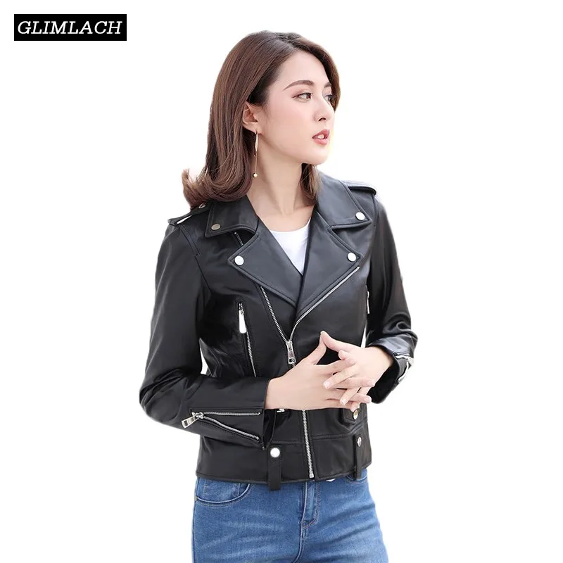 Женская байкерская куртка из натуральной овечьей кожи, модная байкерская куртка из натуральной овечьей кожи размера плюс на весну, 2019 
Женская байкерская куртка из натуральной овечьей кожи, модная байкерская куртка из натуральной овечьей кожи размера плюс на весну, 2019