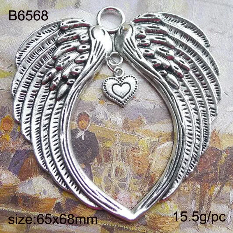 10pcs Antique Silver Alloy Retro Heart Angel Wing Charm Pendant Jewelry Findings Accessories 65x68mm
10pcs Antique Silver Alloy Retro Heart Angel Wing Charm Pendant Jewelry Findings Accessories 65x68mm