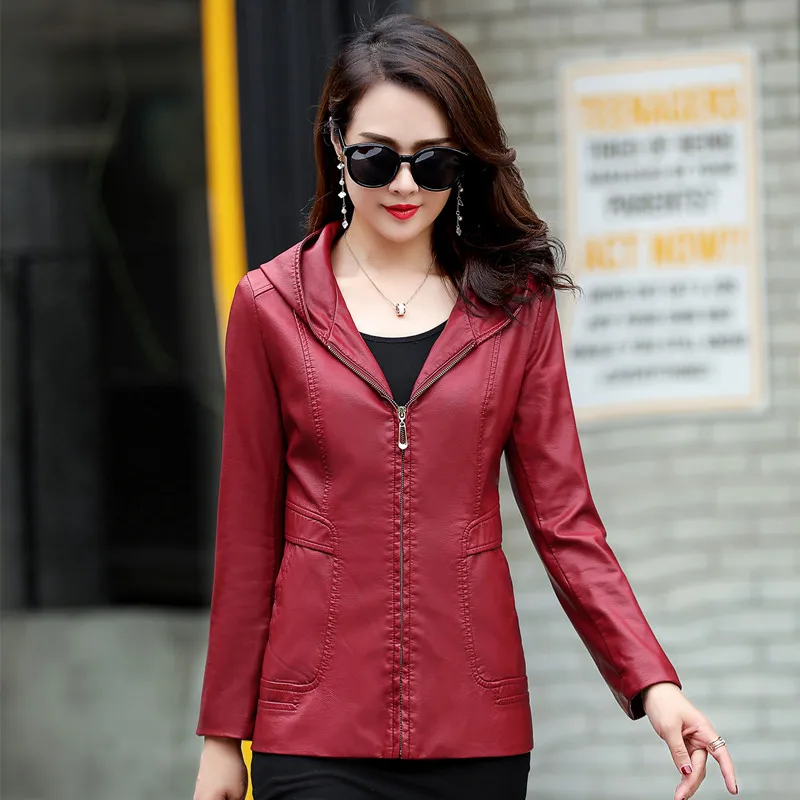 2019 New Womens Elegant Hooded Leather Jackets Ladies Slim Soft Sheepskin Leather Coat Plus Size 6XL Female Clothing Outerwear
2019 New Womens Elegant Hooded Leather Jackets Ladies Slim Soft Sheepskin Leather Coat Plus Size 6XL Female Clothing Outerwear