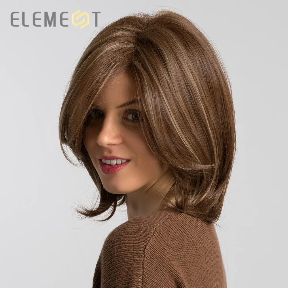 ELEMENT 10" Synthetic Hair Bob Wig with Side Fringe Mixed Brown Color Natural Hairline Heat Resistant Work Party Wig for Women
ELEMENT 10" Synthetic Hair Bob Wig with Side Fringe Mixed Brown Color Natural Hairline Heat Resistant Work Party Wig for Women