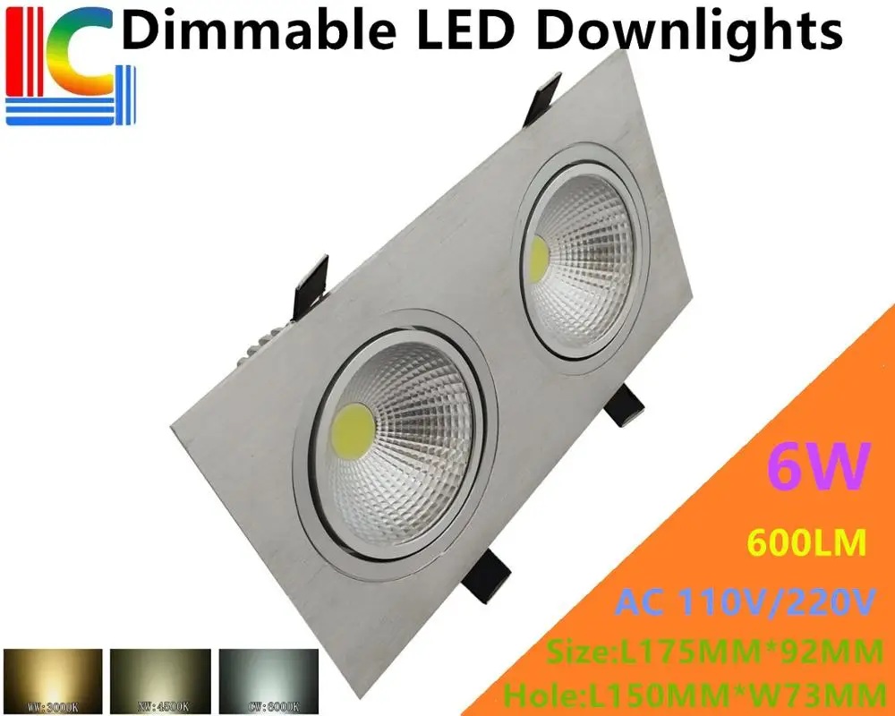 Dimmable COB 6W Rectangular LED Downlights 85-265V Recessed Ceiling light CE Ultra bright Home Furnishing lighting Grille lamp
Dimmable COB 6W Rectangular LED Downlights 85-265V Recessed Ceiling light CE Ultra bright Home Furnishing lighting Grille lamp