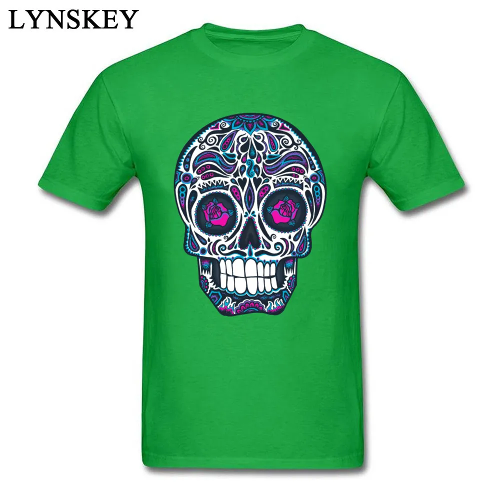 Cotton Boy Short Sleeve T Shirt Design Tops Shirt Cute Geek O Neck Tee Shirt Calavera IV Neon Calavera IV Neon green