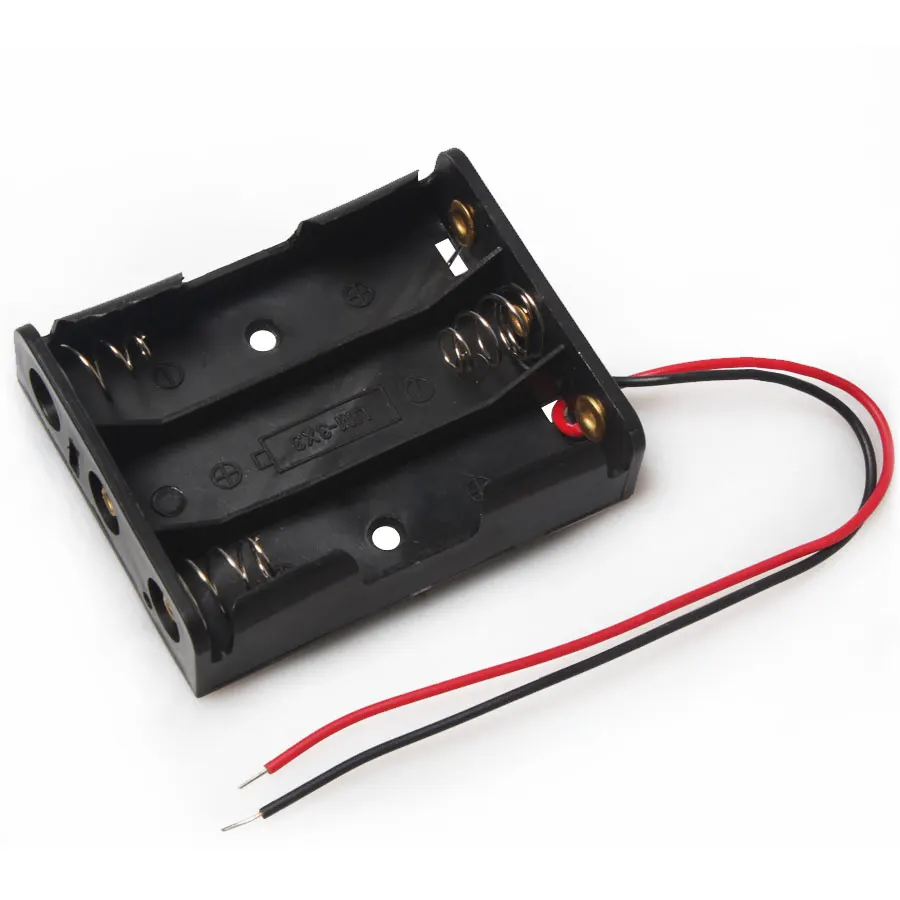 1pcs plástico de la batería de almacenamiento Funda Caja Soporte Para 3 X Aa 3xaa 4.5 v Cable