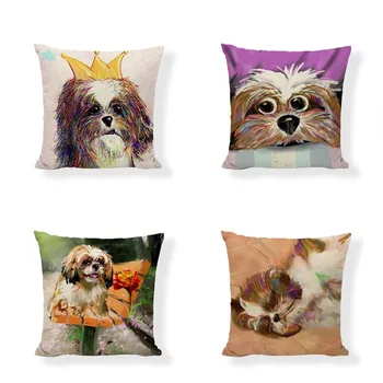 Cushion Cover Animal French Bulldog Pug Dog Pillowcase Woven Cotton Linen Car Pillow Covers Decorative Home Decor Pack of 4
Cushion Cover Animal French Bulldog Pug Dog Pillowcase Woven Cotton Linen Car Pillow Covers Decorative Home Decor Pack of 4