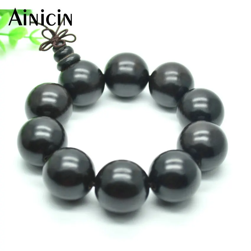 High Quality 26mm Black Sandwood Round Beads Mala Prayer Wooden Bracelets Exaggerated Jewelry For Men
High Quality 26mm Black Sandwood Round Beads Mala Prayer Wooden Bracelets Exaggerated Jewelry For Men