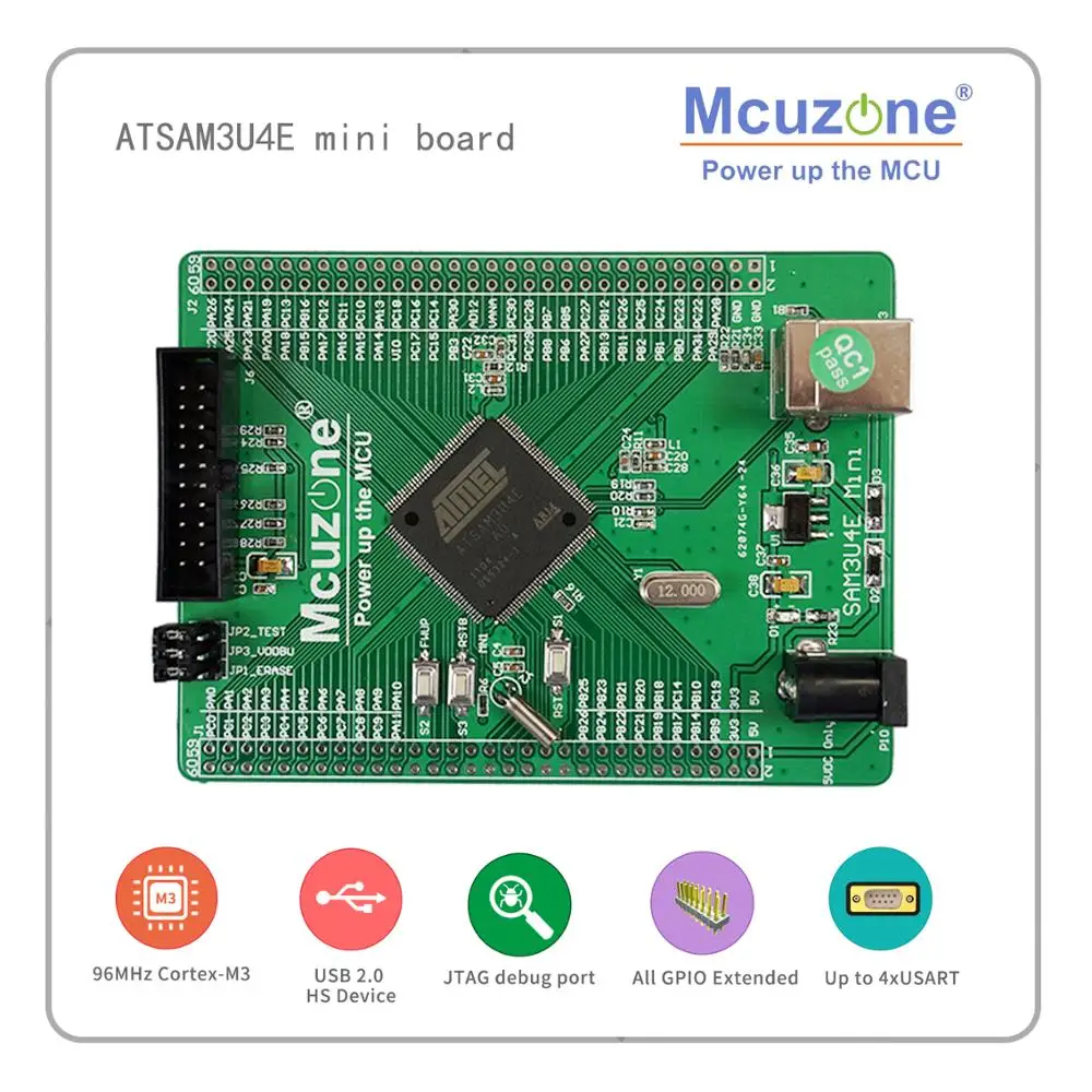 SAM3U, ATSAM3U4E mini board, 96MHz Cortex-M3, USB 2.0 Highspeed Device SAM3U4E ARM MICROCHIP ATMEL JTAG PDI ATSAM3U
SAM3U, ATSAM3U4E mini board, 96MHz Cortex-M3, USB 2.0 Highspeed Device SAM3U4E ARM MICROCHIP ATMEL JTAG PDI ATSAM3U