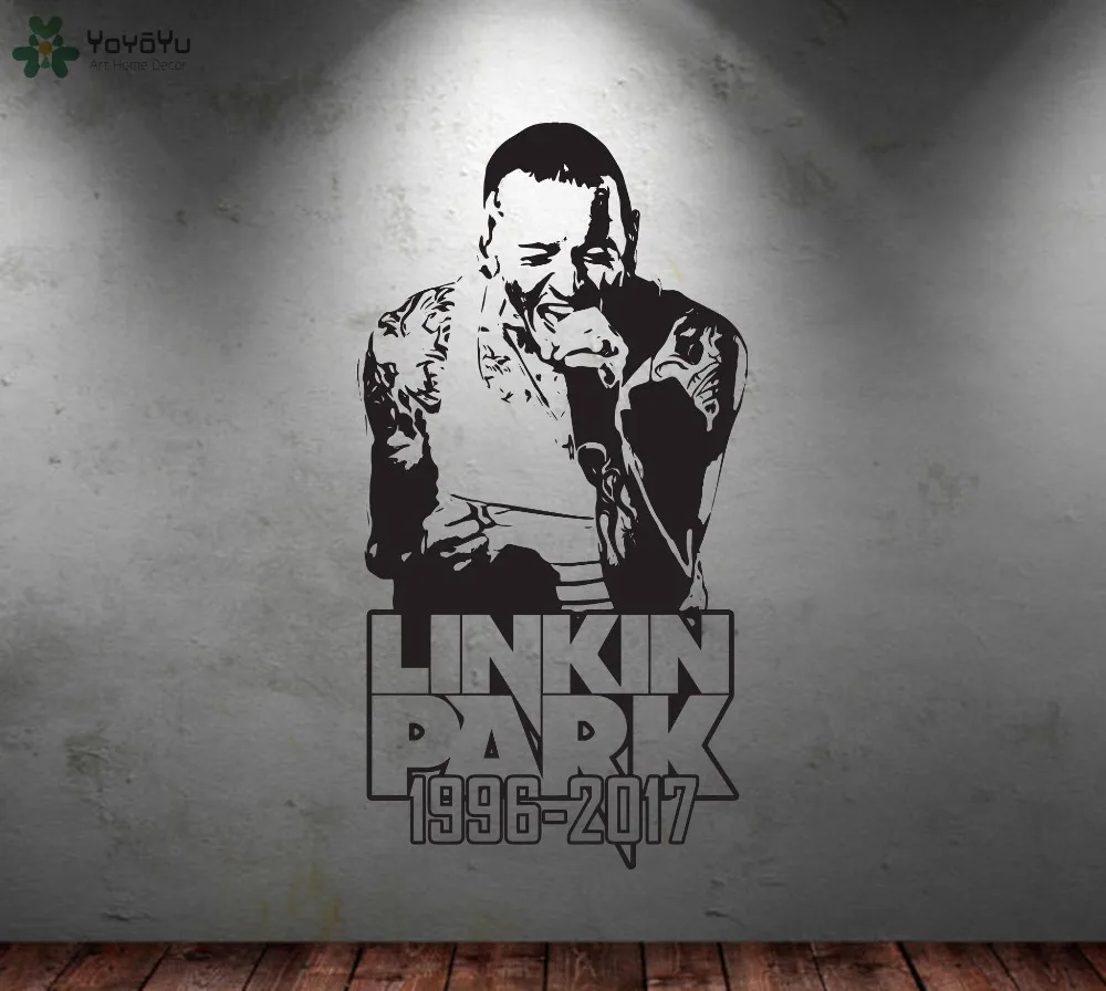 

Linkin Park Wall Sticker Vinyl Chester Bennington Wall Decal Poster Commemorate Rock Decor In The End Art Mural Big Fan DIYSY269